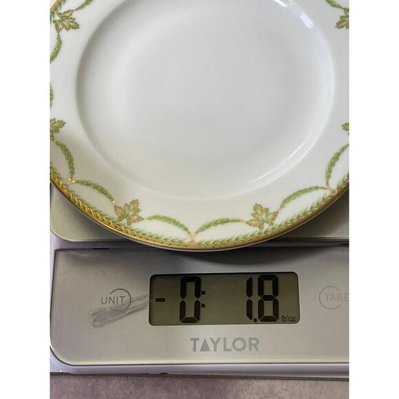 Deshoulieres France Sully Green Bread and Butter Plate 6 1/8 1406C Porcelain NWT - Picture 6 of 6